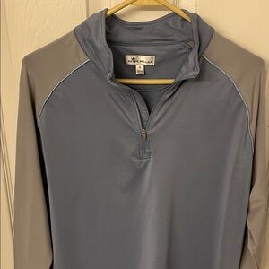 Peter Millar Blue and Gray Quarter-Zip Pullover